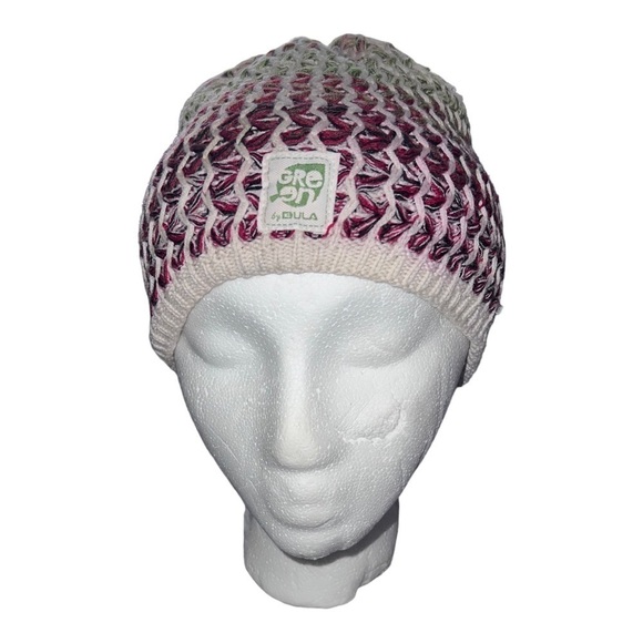 BULA Green Multicolor Wool Blend Knit Beanie Hat - Picture 1 of 10